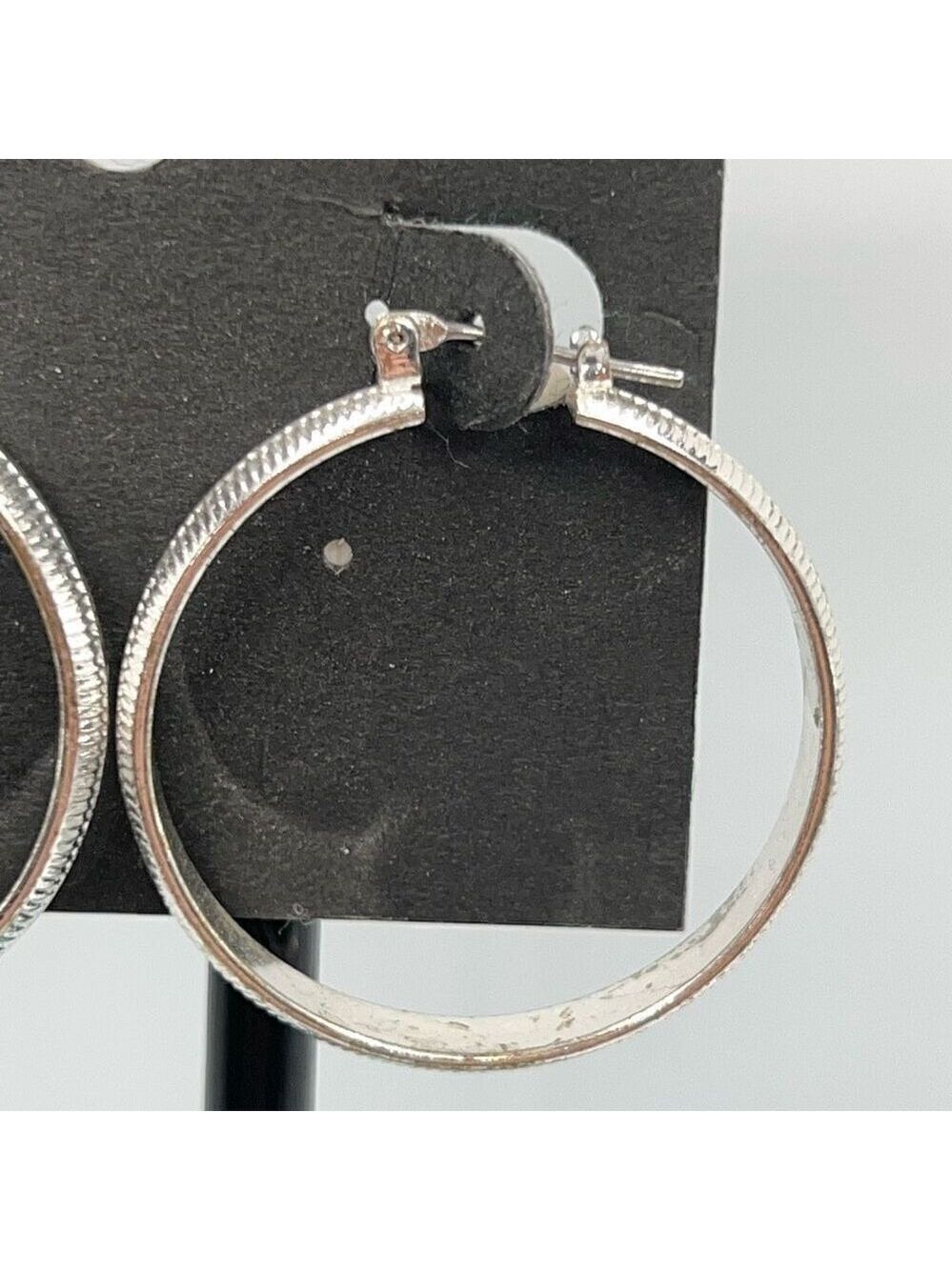 Silver Etched Hoops G by Gennaro Earrings